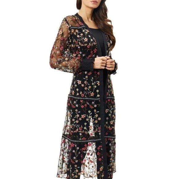 Black Mesh Duster with Embroidery - Picture 1 of 1